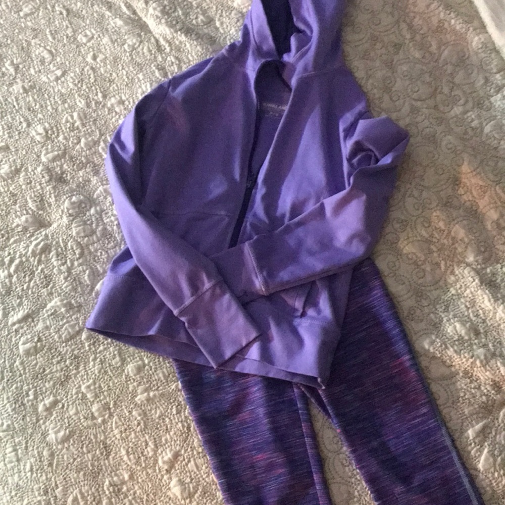 Cute purple Capri and zippered hoodie